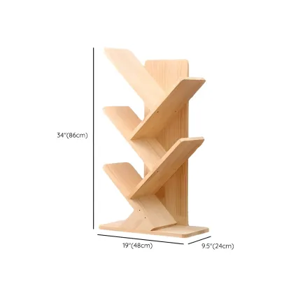 Trendy Brown Wood Tree-Shaped Etagere Bookcase Image - 18