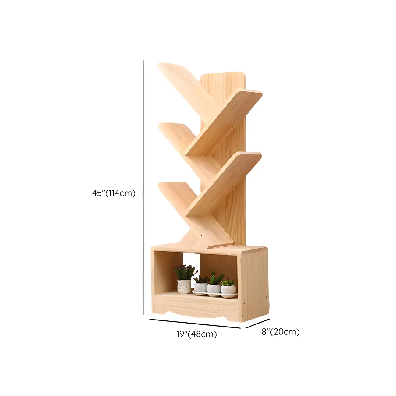 Trendy Brown Wood Tree-Shaped Etagere Bookcase Image - 19 | homeyfad