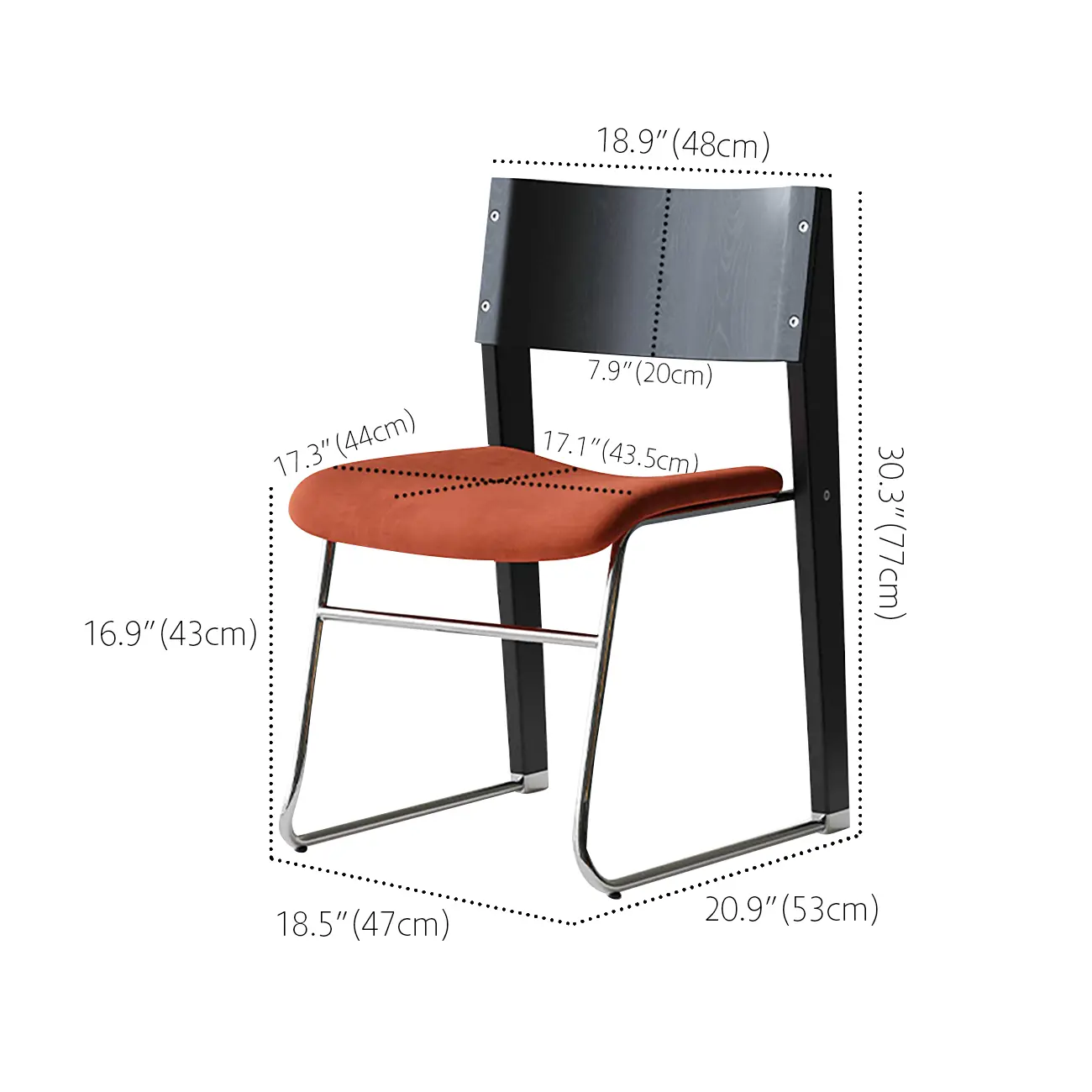 Modern Wood Velvet Open Back Armless Dining Chair Set of 2 #size | homeyfad