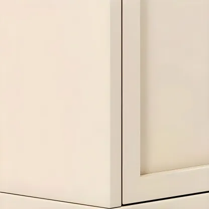 Cream White Wood Shoe Cabinet with Shoe Lattice Image - 12