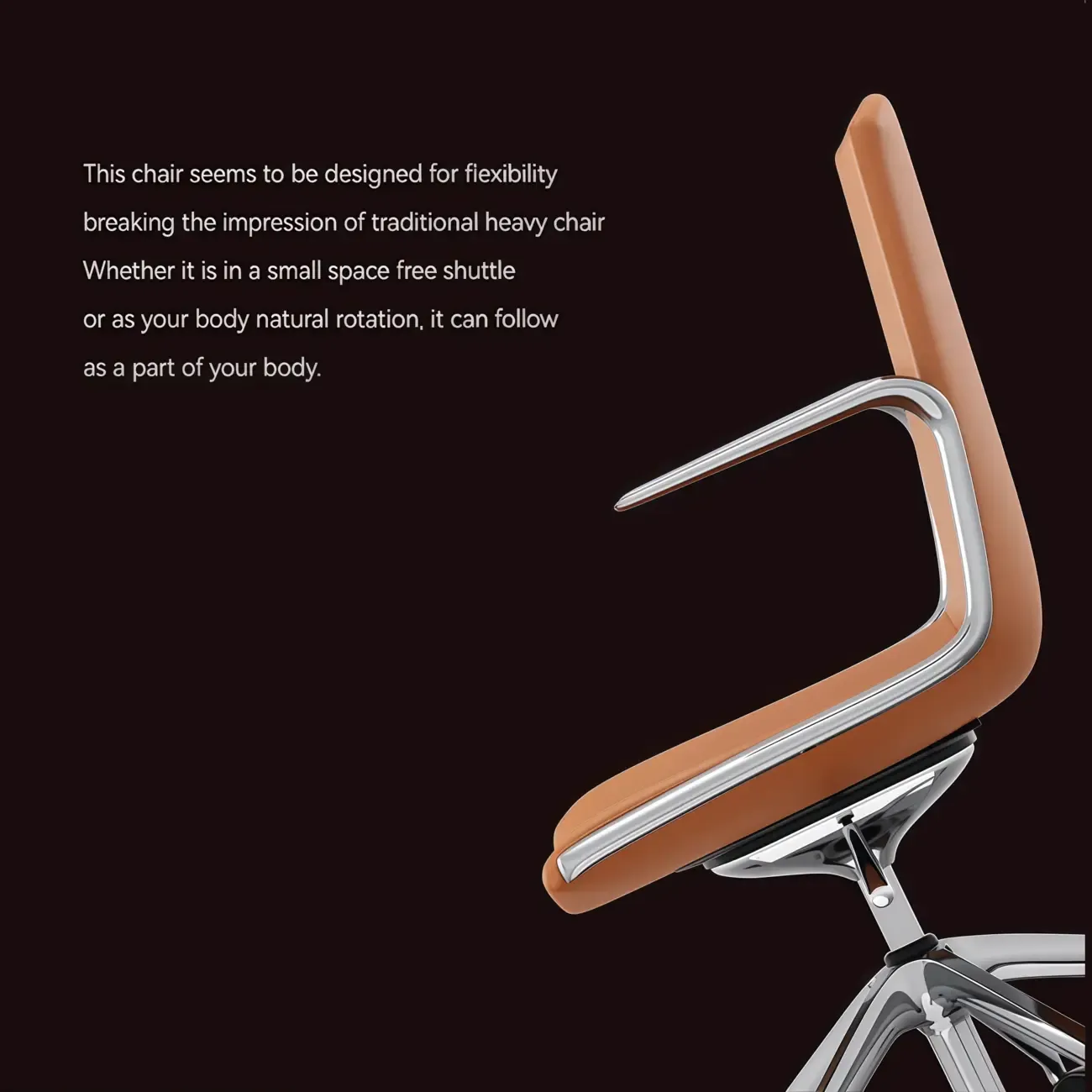 Modern Leather Adjustable Swivel Armrests Office Chair Image - 4