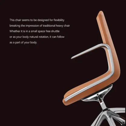 Modern Leather Adjustable Swivel Armrests Office Chair Image - 4