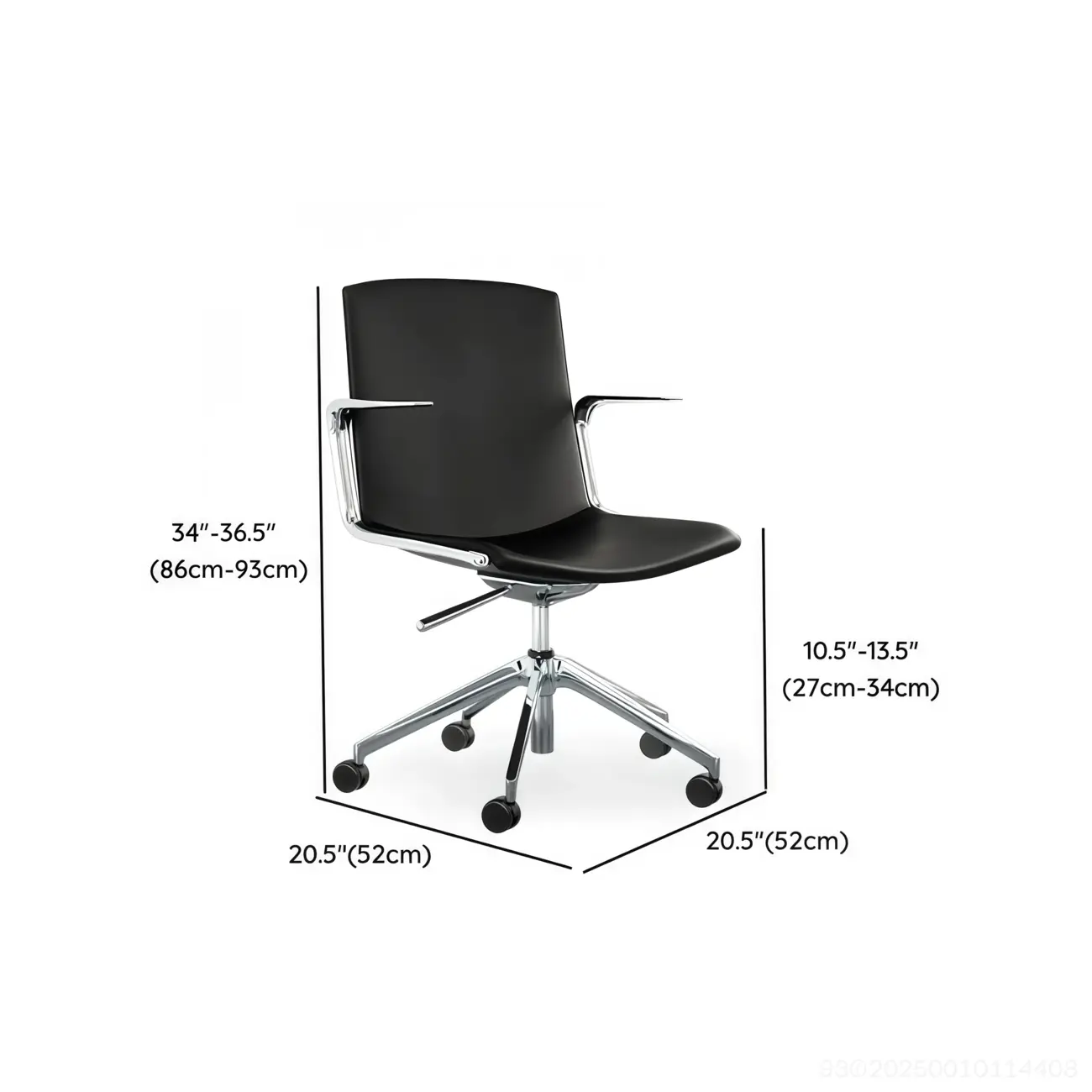 Modern Leather Adjustable Swivel Armrests Office Chair #size | homeyfad
