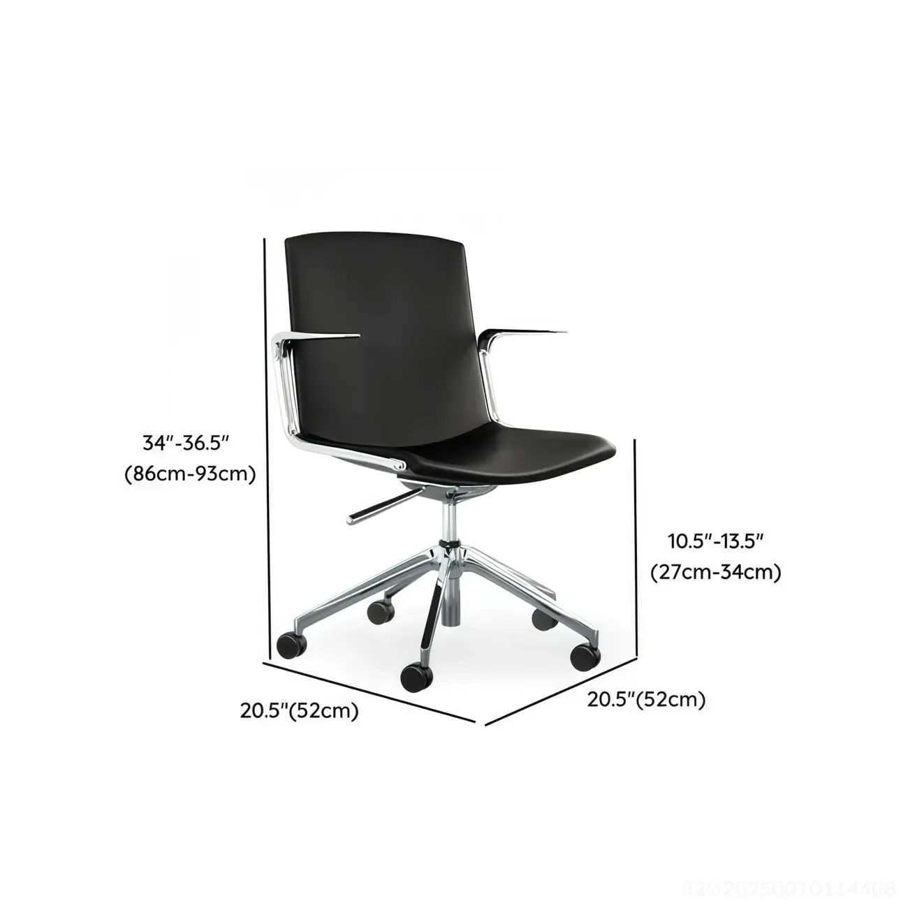 Modern Leather Adjustable Swivel Armrests Office Chair #size