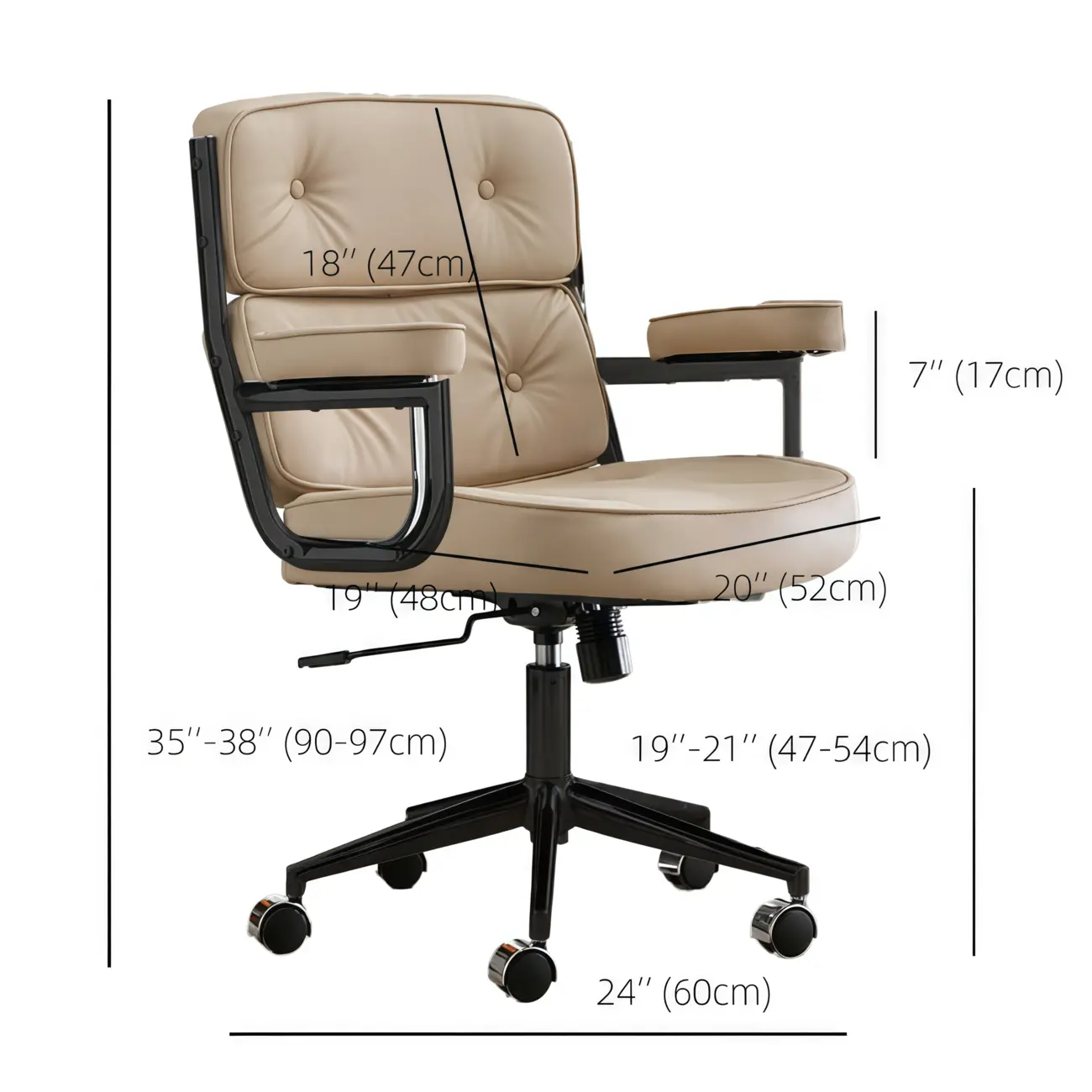 Modern Leather Adjustable Ergonomic Tilt Office Chair #size | homeyfad