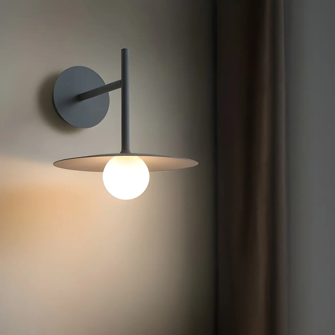 Industrial Frosted Glass Metal Globe Black Wall Sconce | homeyfad