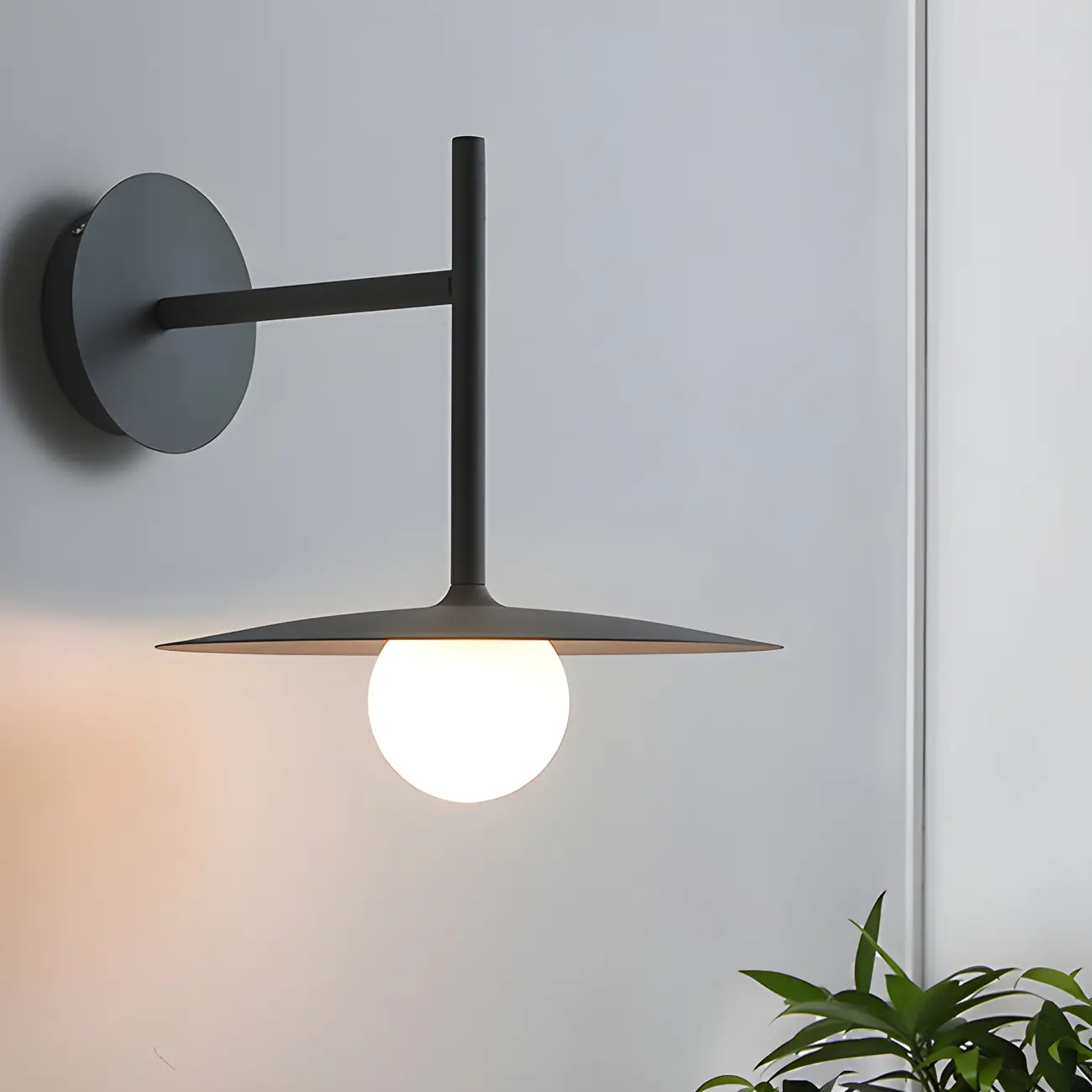 Industrial Frosted Glass Metal Globe Black Wall Sconce | homeyfad