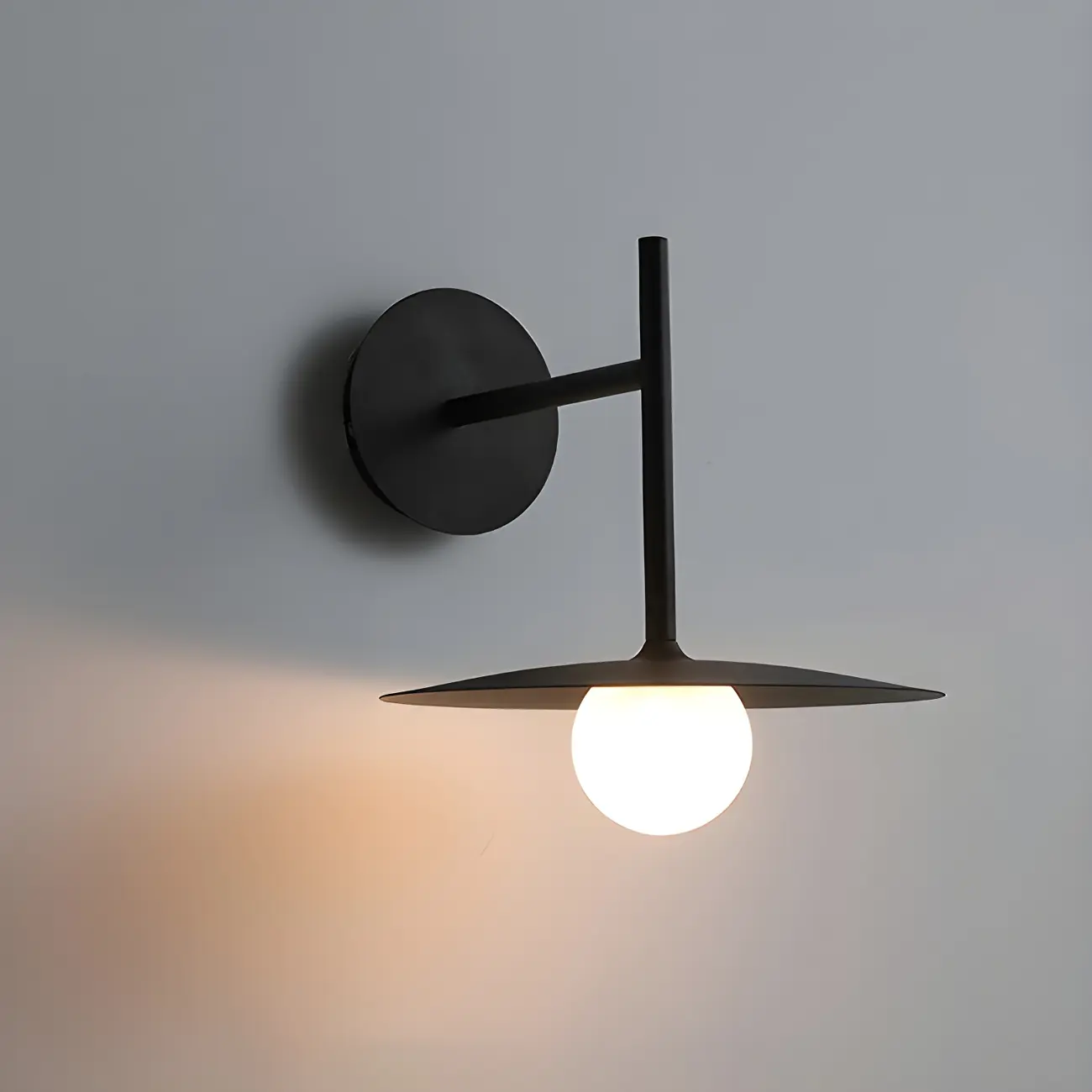 Industrial Frosted Glass Metal Globe Black Wall Sconce | homeyfad