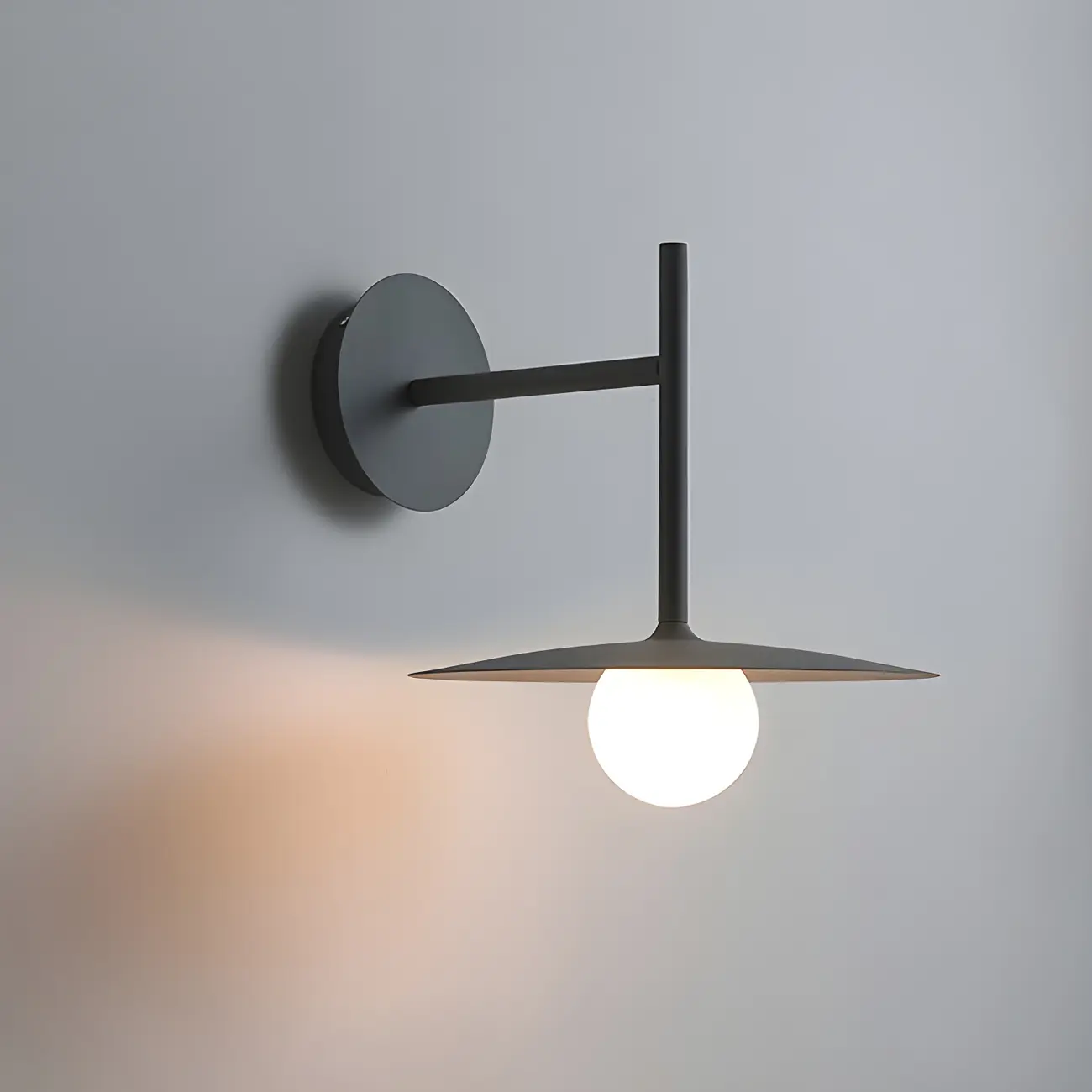 Industrial Frosted Glass Metal Globe Black Wall Sconce | homeyfad