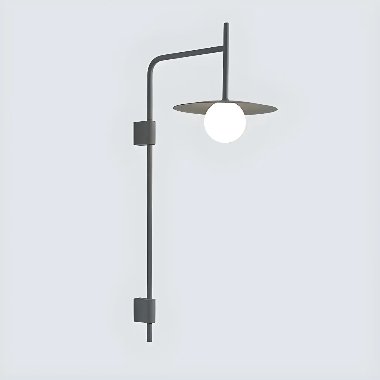 Industrial Frosted Glass Metal Globe Black Wall Sconce | homeyfad