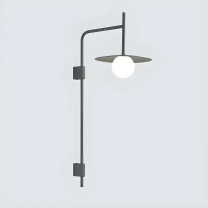 Industrial Frosted Glass Metal Globe Black Wall Sconce