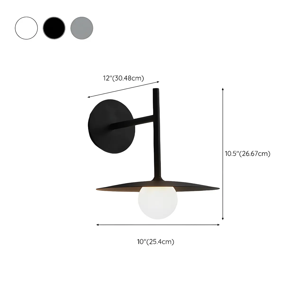 Geometric Black Bi-pin Wall Sconce for Living Room Lighting  #size