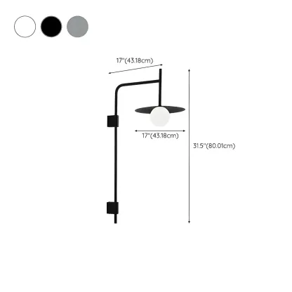 Industrial Frosted Glass Metal Globe Black Wall Sconce