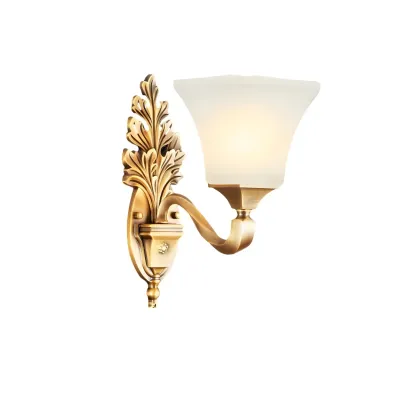 Vintage Metal Frosted White Glass Wall Sconce Image - 4