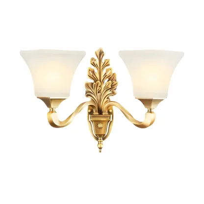 Vintage Metal Frosted White Glass Wall Sconce Image - 5