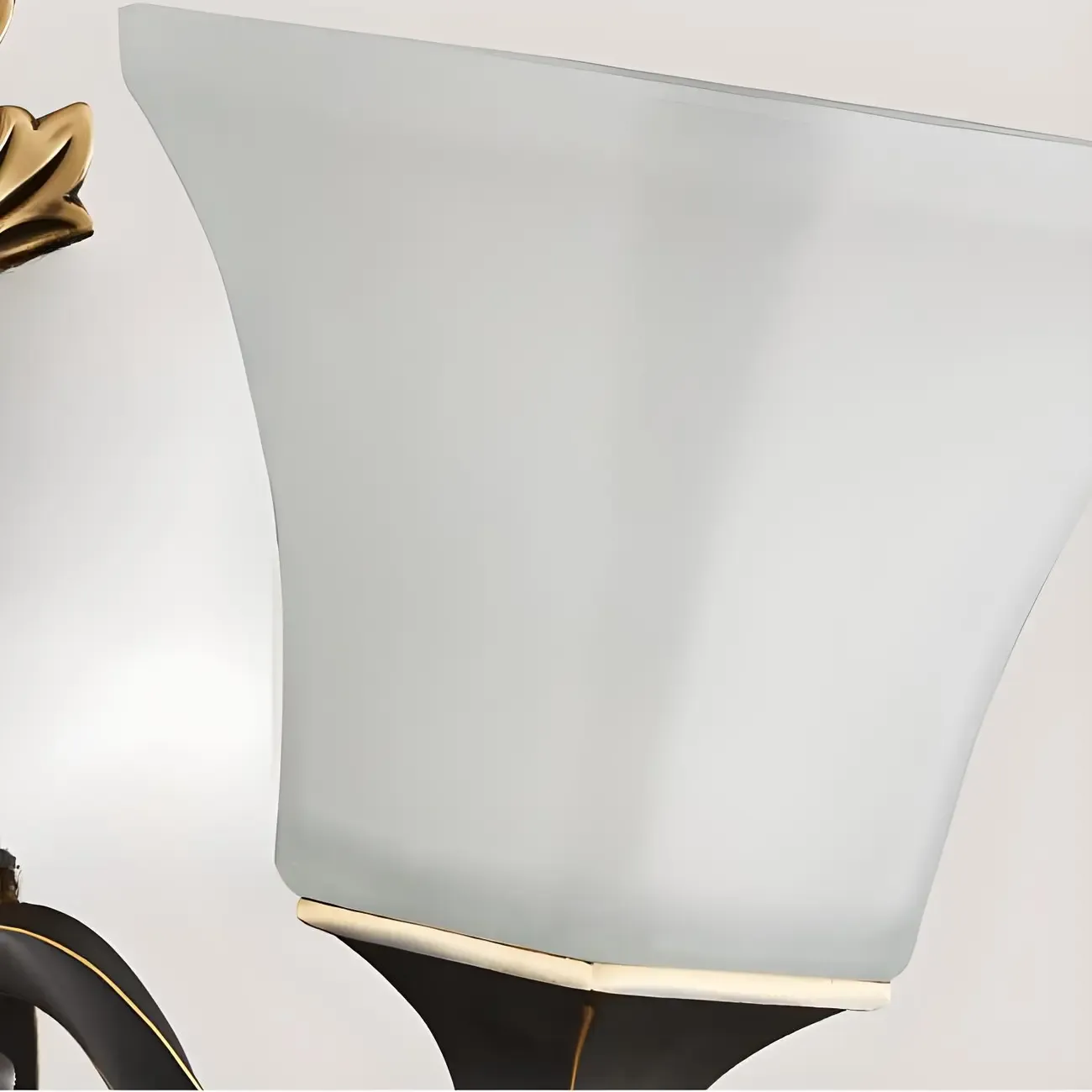Vintage Metal Frosted White Glass Wall Sconce Image - 9