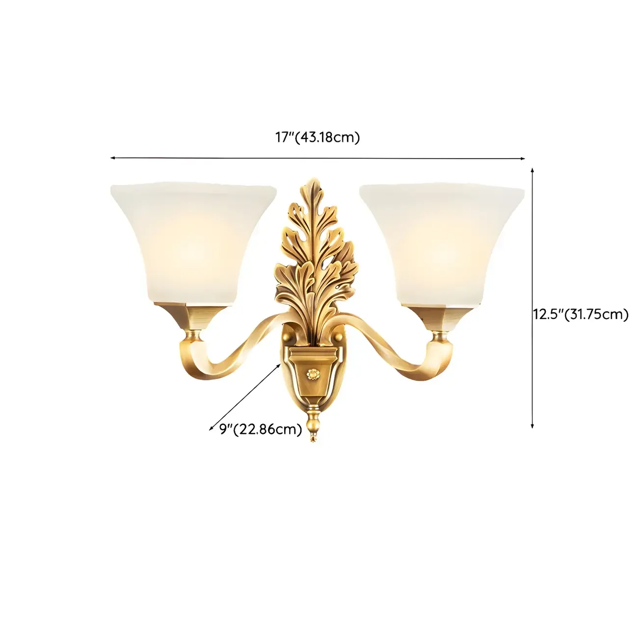 Vintage Metal Frosted White Glass Wall Sconce Image - 11
