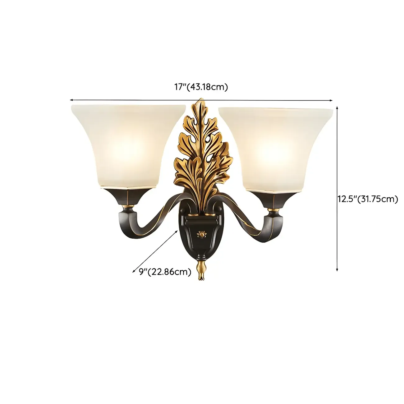 Vintage Metal Frosted White Glass Wall Sconce Image - 12