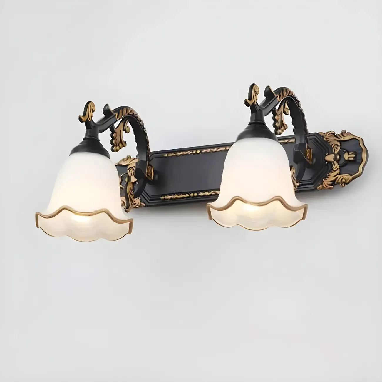 Vintage White Floral Vanity Light with Unique Accents Image - 4