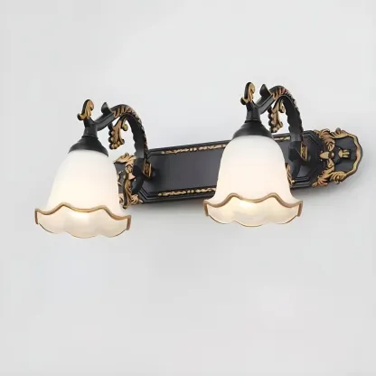 Vintage White Floral Vanity Light with Unique Accents Image - 4