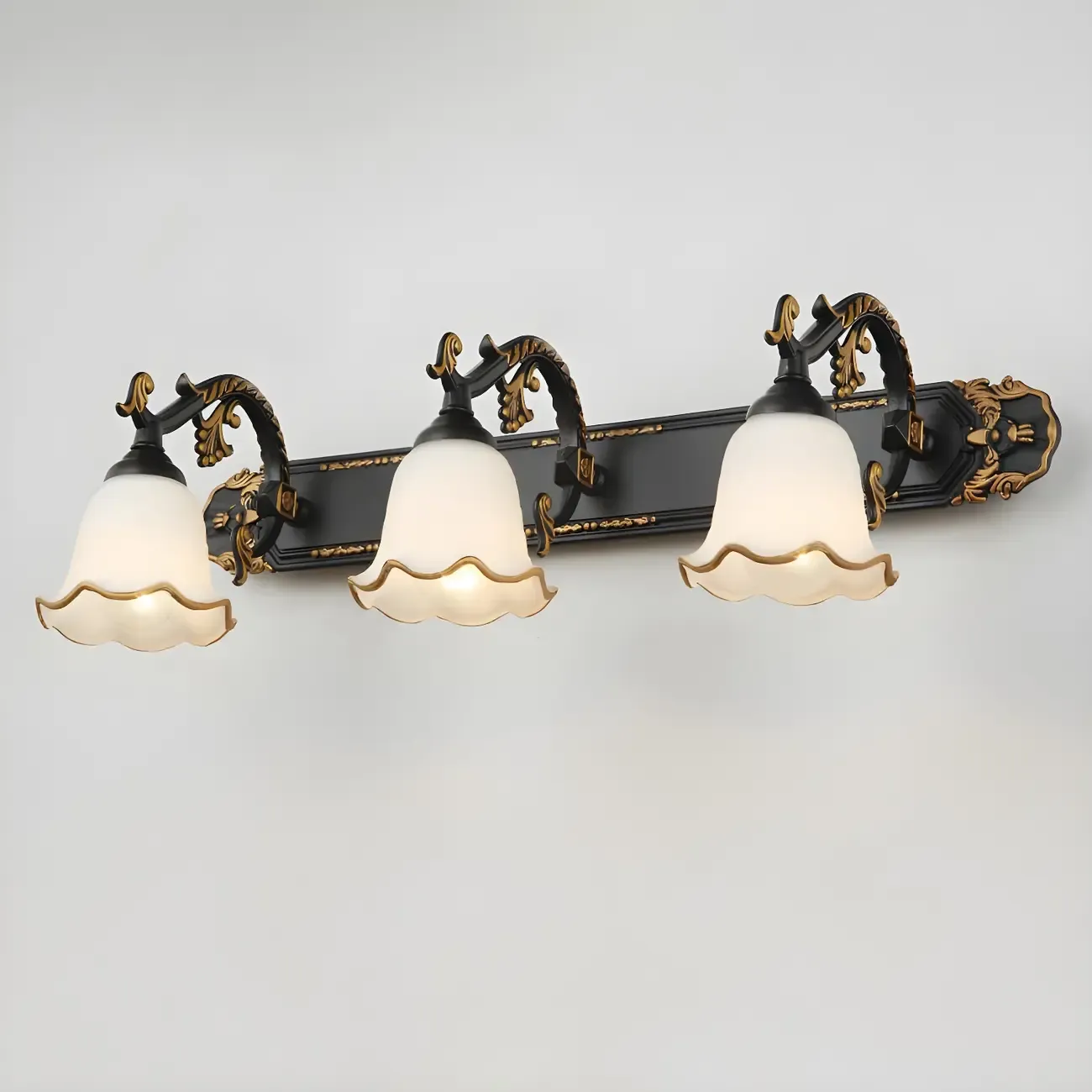 Vintage White Floral Vanity Light with Unique Accents Image - 5