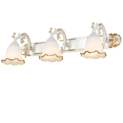 Vintage White Floral Vanity Light with Unique Accents Image - 10