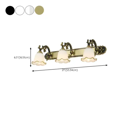 Vintage White Floral Vanity Light with Unique Accents Image - 16