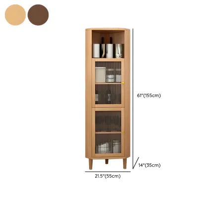 Wooden Corner Display Cabinet with Glass Door #size