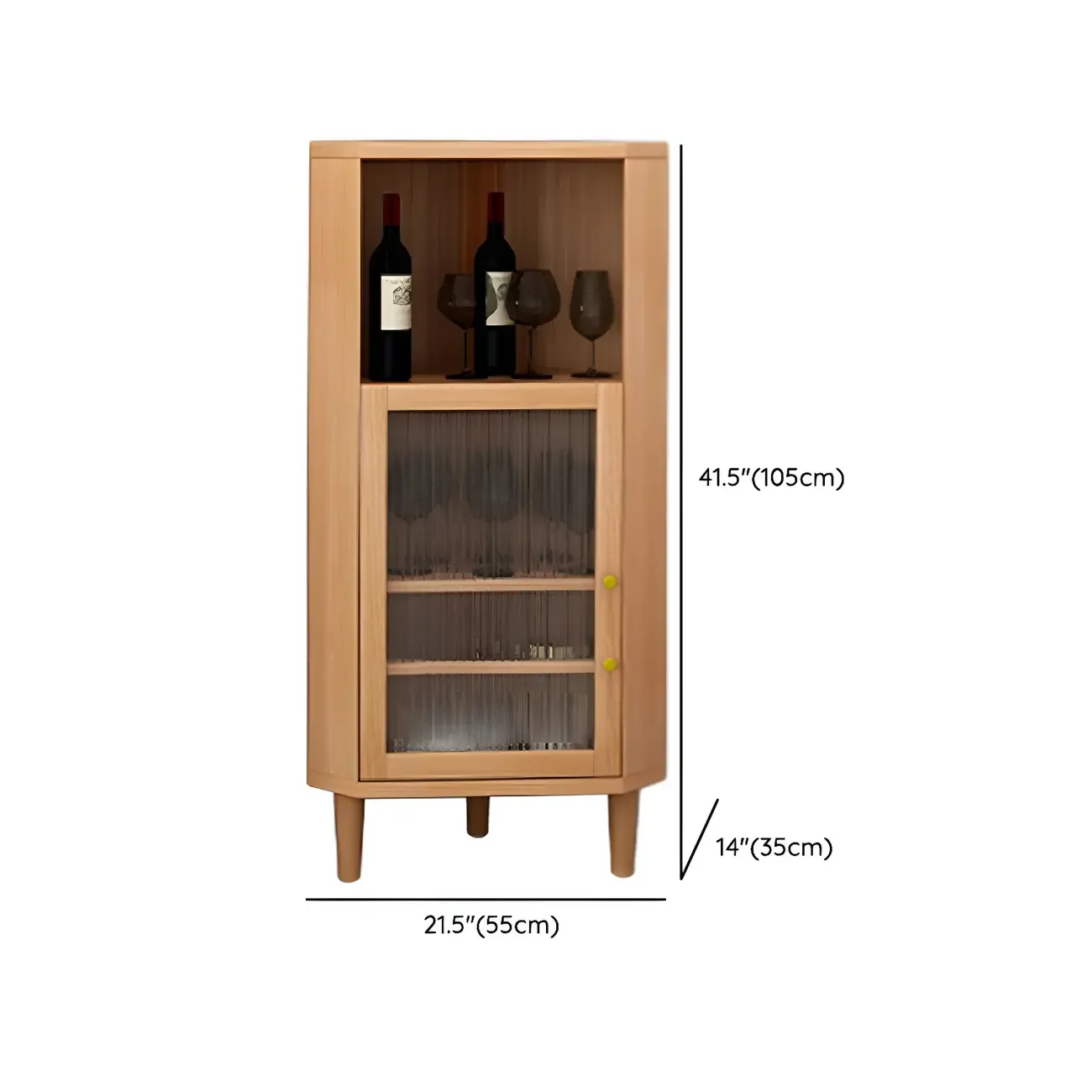 Wooden Corner Display Cabinet with Glass Door Image - 11