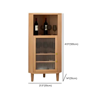 Wooden Corner Display Cabinet with Glass Door Image - 11