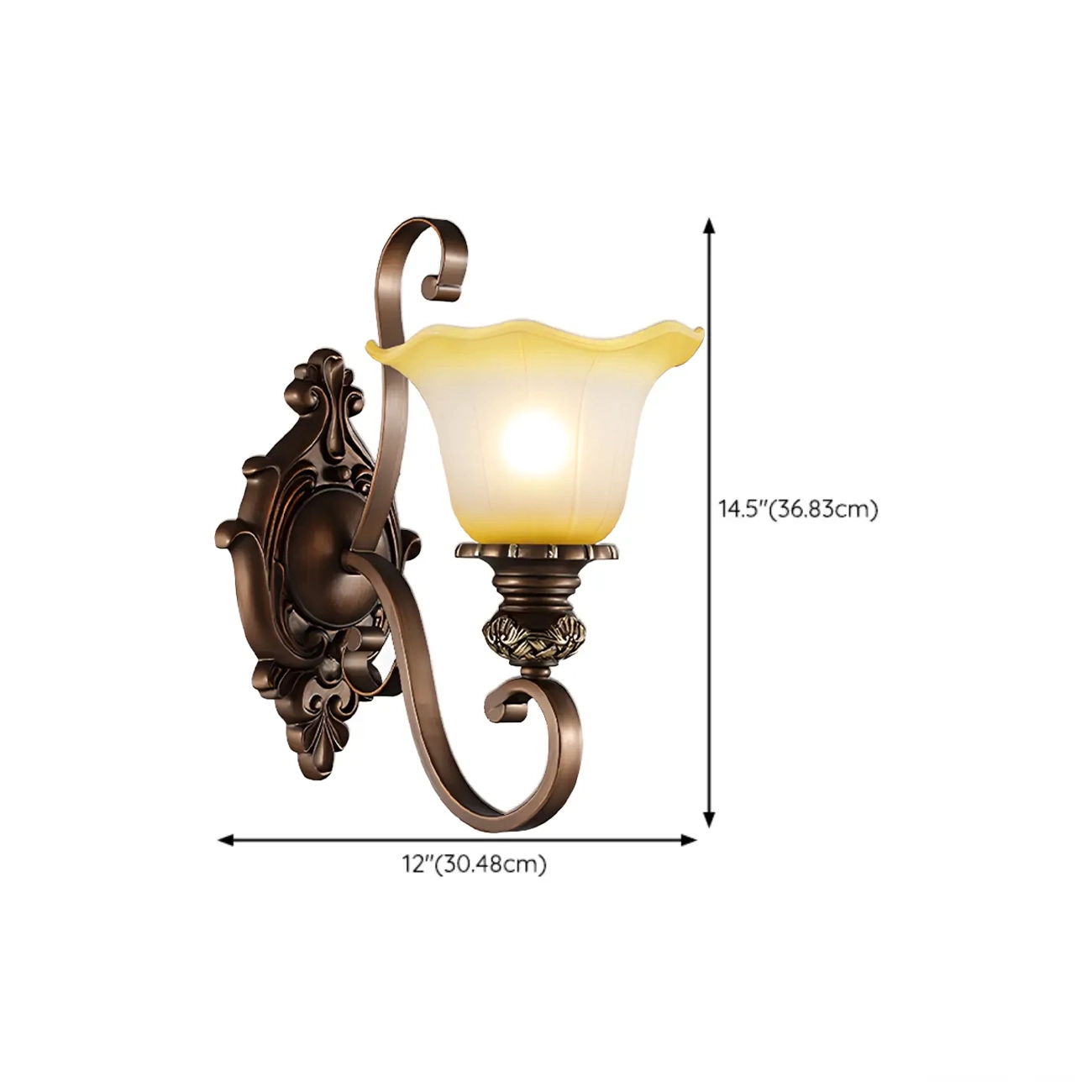 Vintage Glass Shade Brown Up Wall Sconce Image - 12 | homeyfad