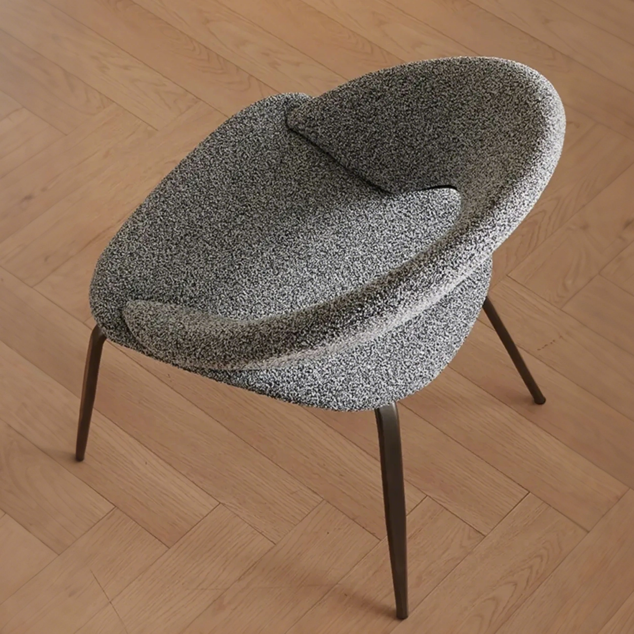 Modern Fabric Open Back Armless Dining Chair with Metal Legs Image - 3 | homeyfad