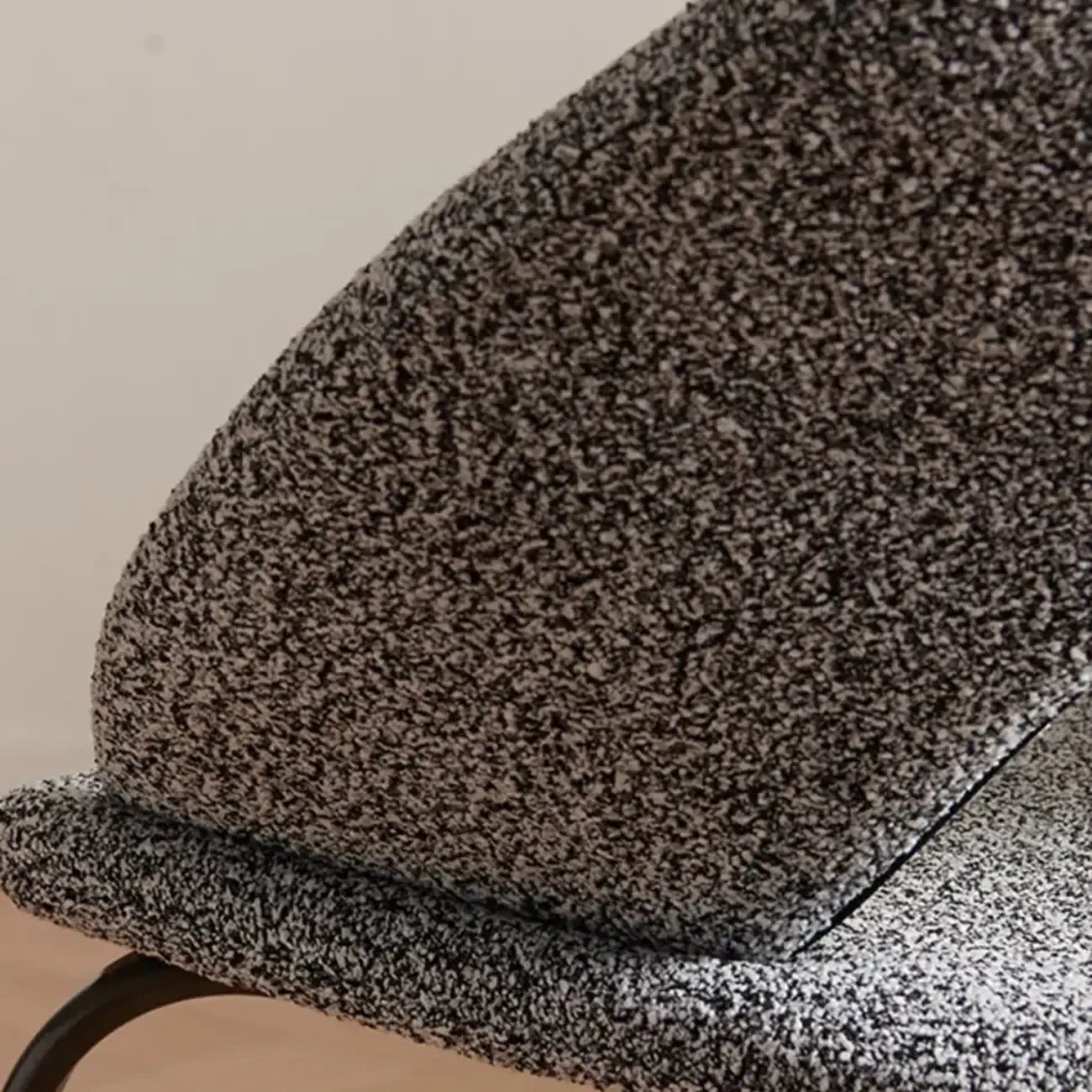 Modern Fabric Open Back Armless Dining Chair with Metal Legs Image - 4