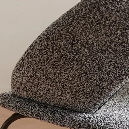 Modern Fabric Open Back Armless Dining Chair with Metal Legs Image - 4