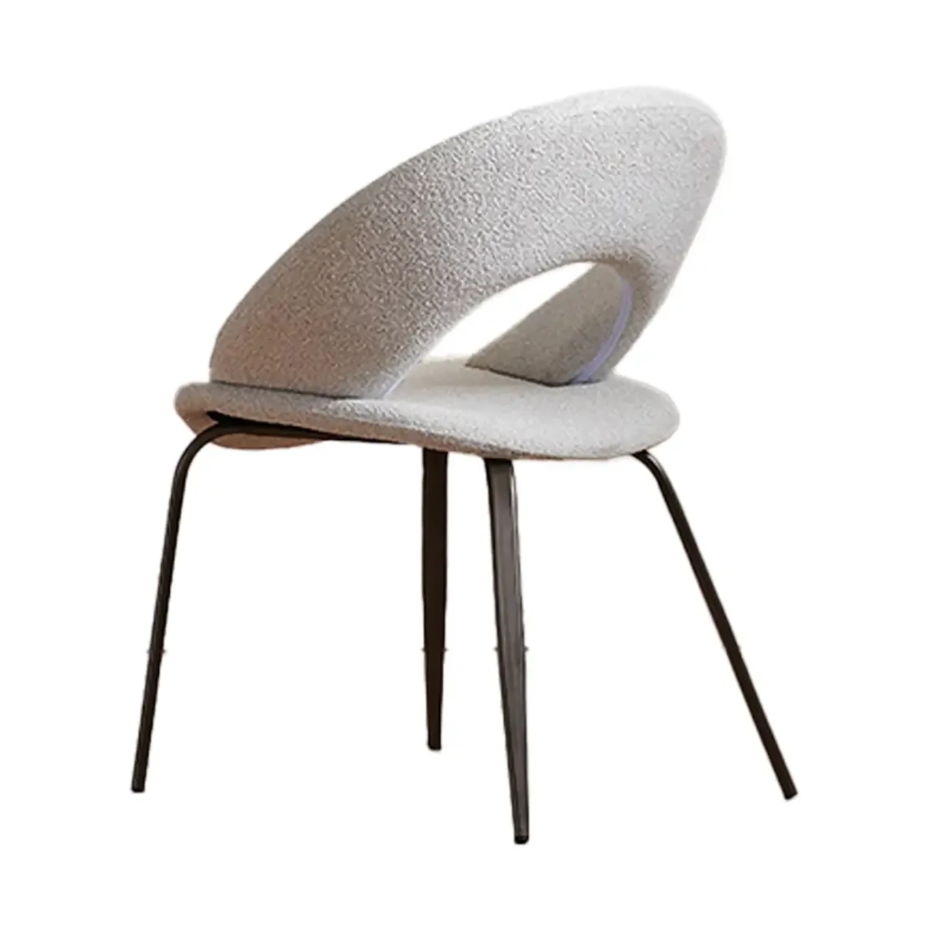 Modern Fabric Open Back Armless Dining Chair with Metal Legs Image - 7 | homeyfad