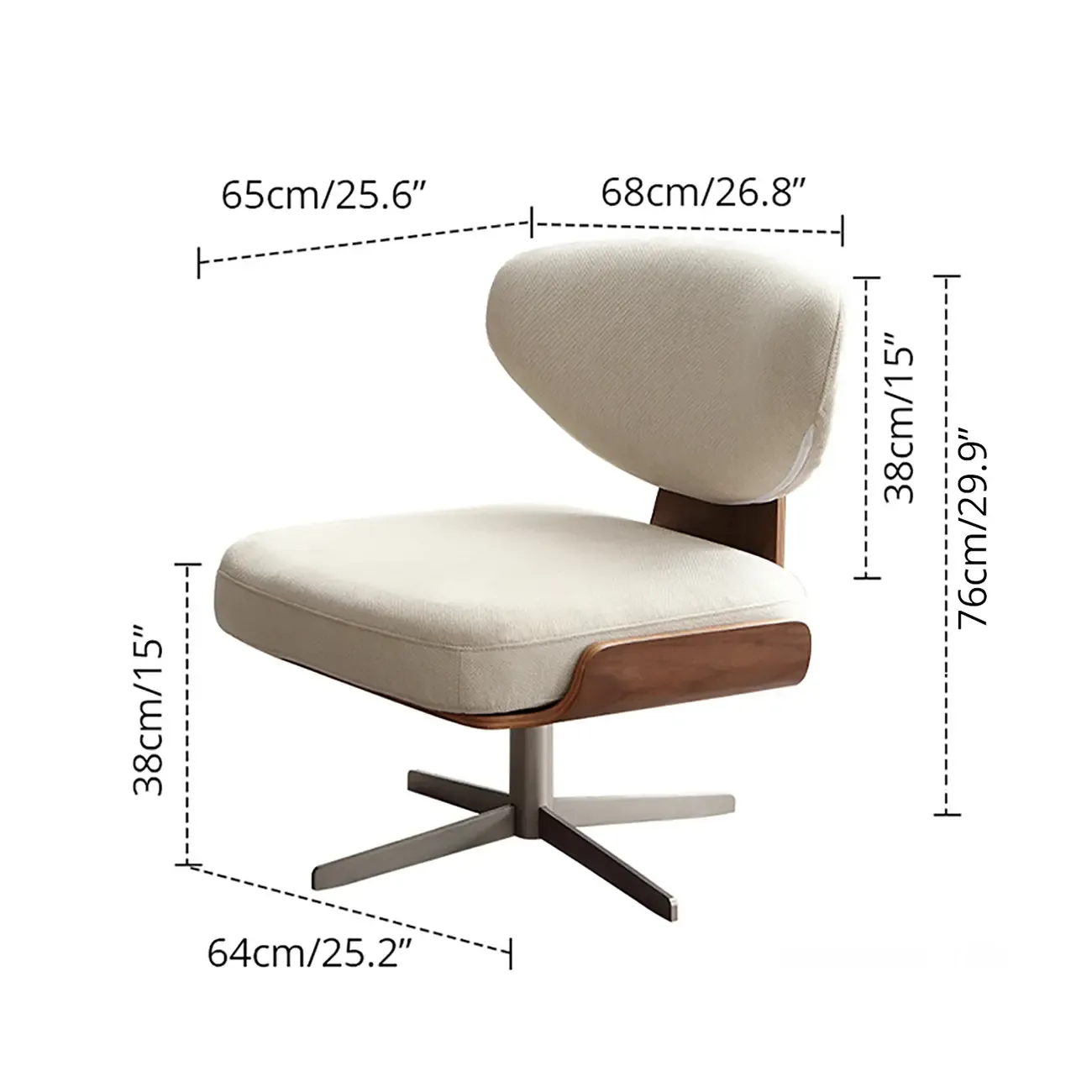 Modern Fabric Upholstery Swivel Accent Chair #size