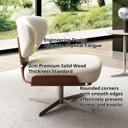 Modern Fabric Upholstery Swivel Accent Chair Image - 5