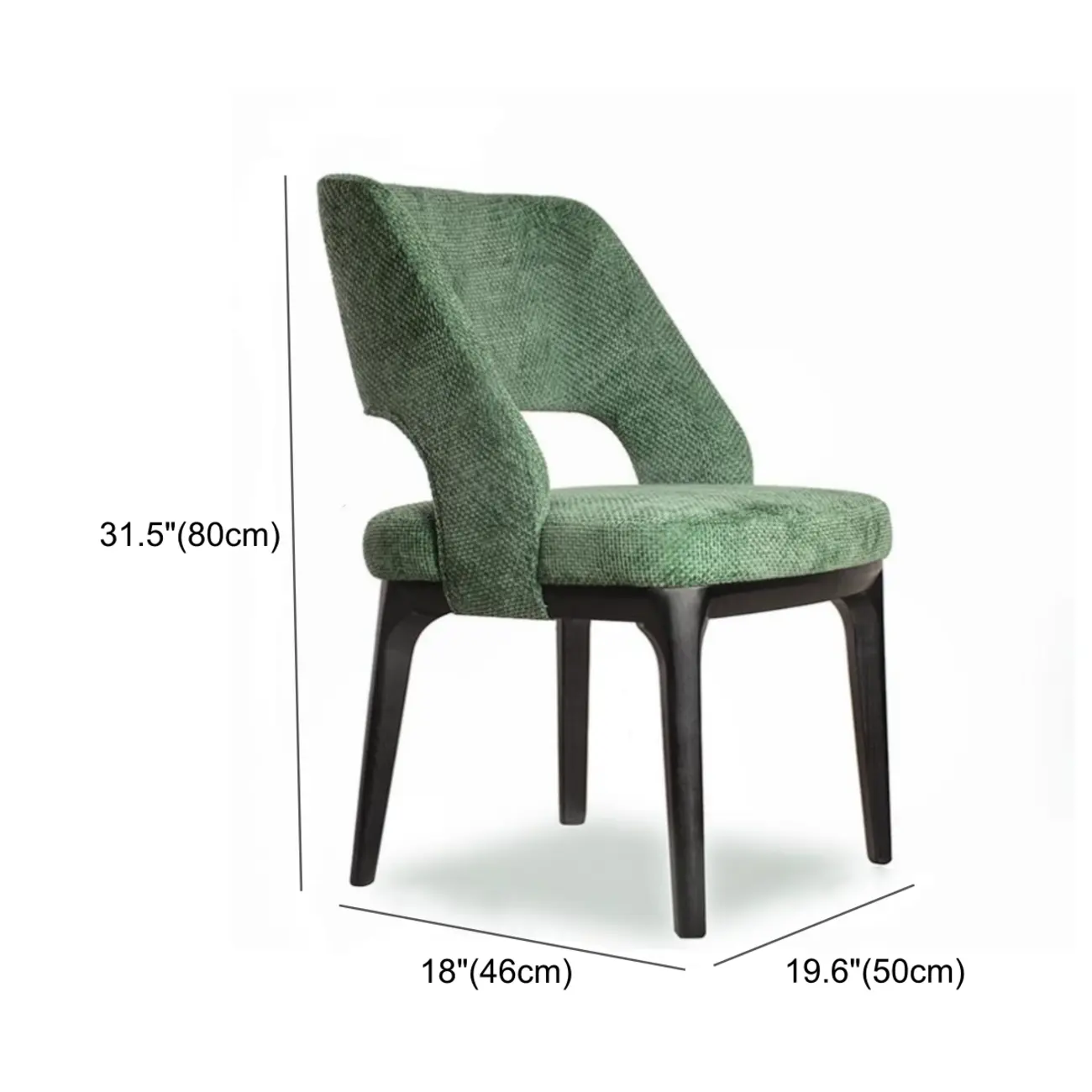 Modern Green Cotton Linen Upholstered Dining Chair #size | homeyfad