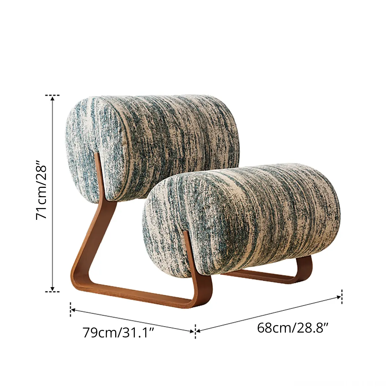  Mid-Century Modern Sherpa Armless Accent Chair with Metal Base #size | homeyfad