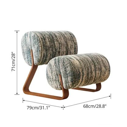  Mid-Century Modern Sherpa Armless Accent Chair with Metal Base #size