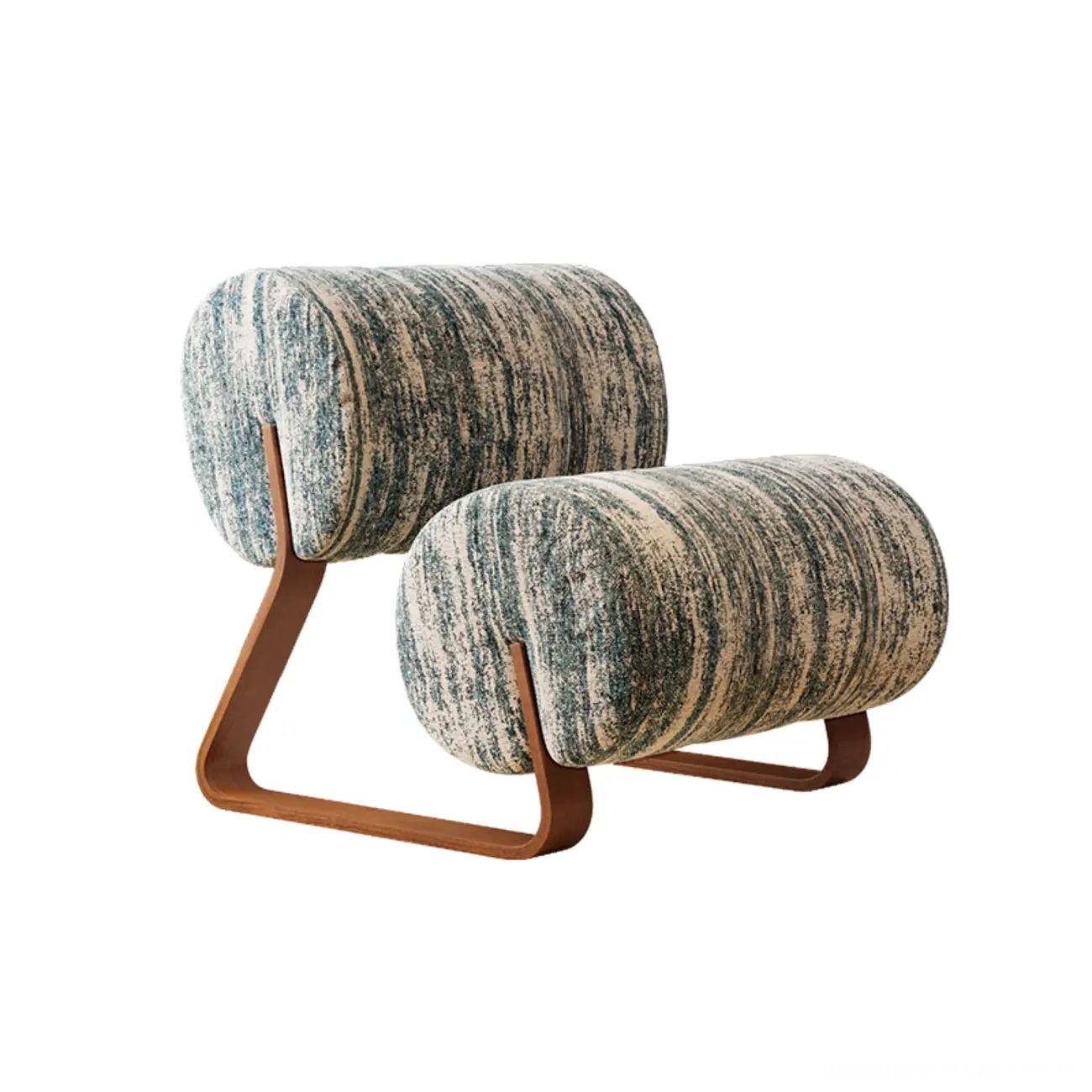  Mid-Century Modern Sherpa Armless Accent Chair with Metal Base Image - 3 | homeyfad