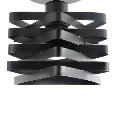 Geometric Black Industrial Iron Semi Flush Ceiling Light Image - 10
