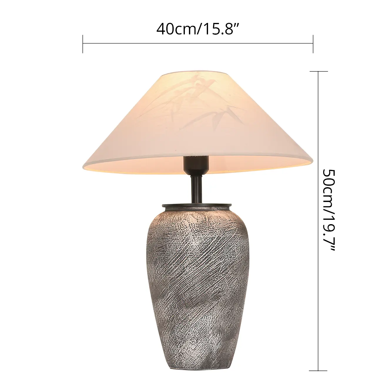 Modern Gray Ceramic Table Lamp with Fabric Shade #size | homeyfad