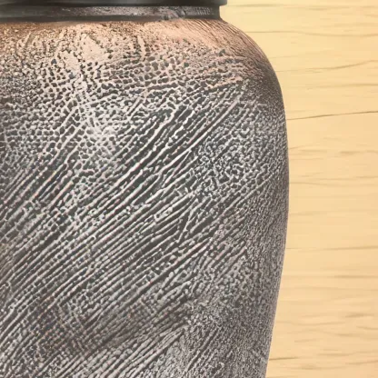 Modern Gray Ceramic Table Lamp with Fabric Shade Image - 6