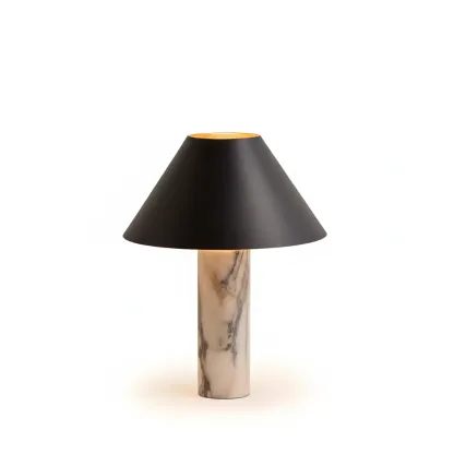Modern Calacatta Marble LED Table Lamp For Bedroom Image - 5