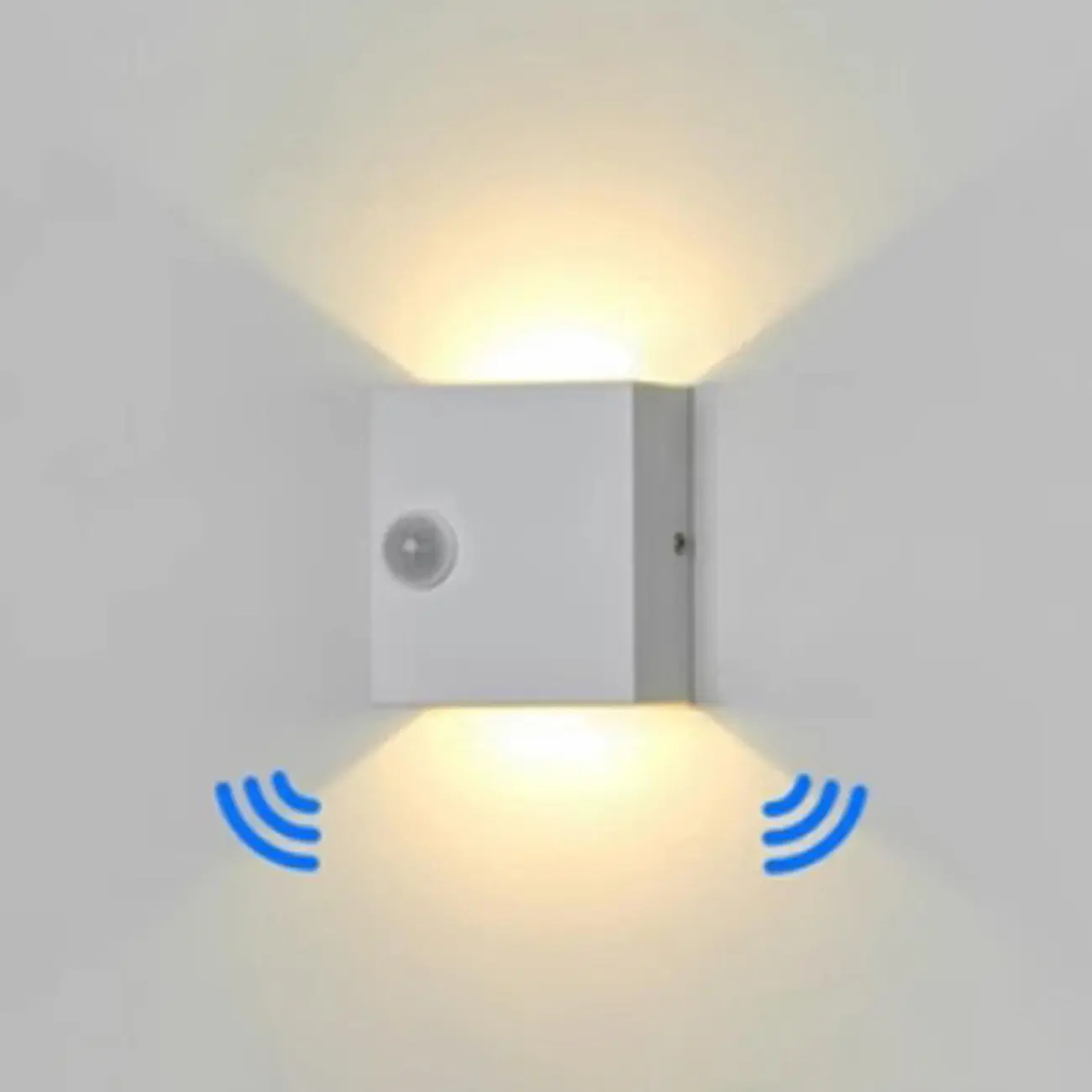 Square Modern Black Metal  LED Wall Sconce for Hallway 2-Light  Image - 3 | homeyfad