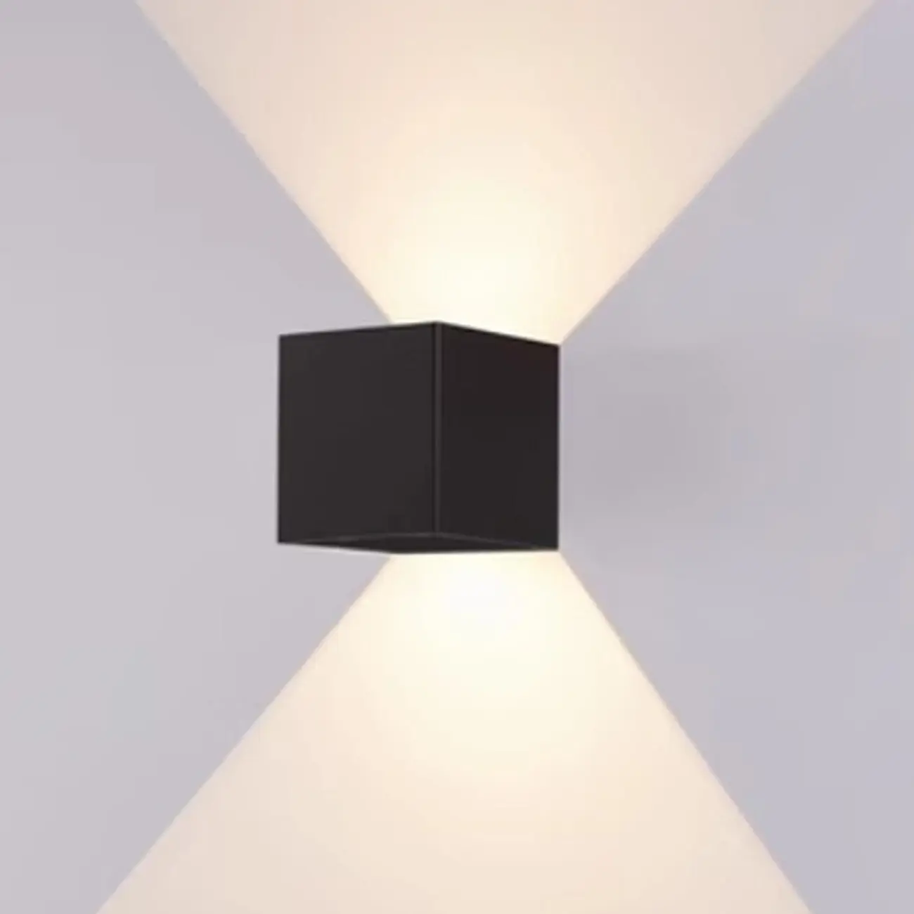 Square Modern Black Metal  LED Wall Sconce for Hallway 2-Light  Image - 5 | homeyfad