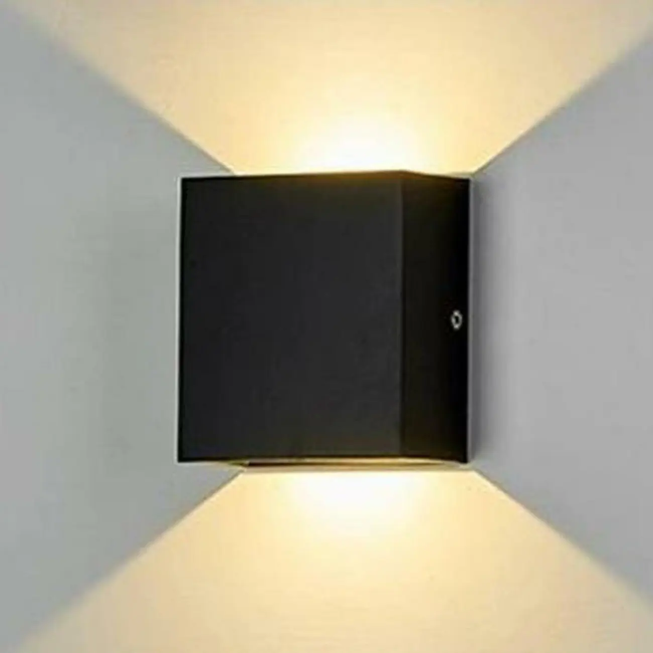 Square Modern Black Metal  LED Wall Sconce for Hallway 2-Light  Image - 6 | homeyfad