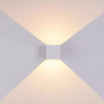 Square Modern Black Metal  LED Wall Sconce for Hallway 2-Light  Image - 7