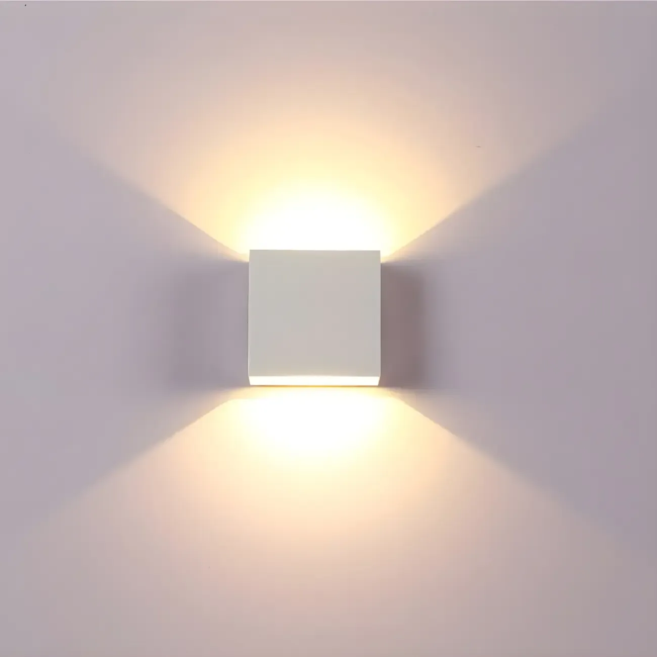 Square Modern Black Metal  LED Wall Sconce for Hallway 2-Light  Image - 10